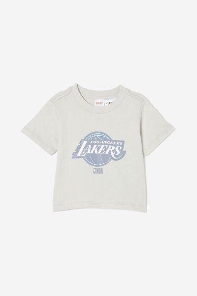 Jamie Short Sleeve Graphic Print Tee - License, LCN NBA WINTER GREY/LOS ANGELES LAKERS