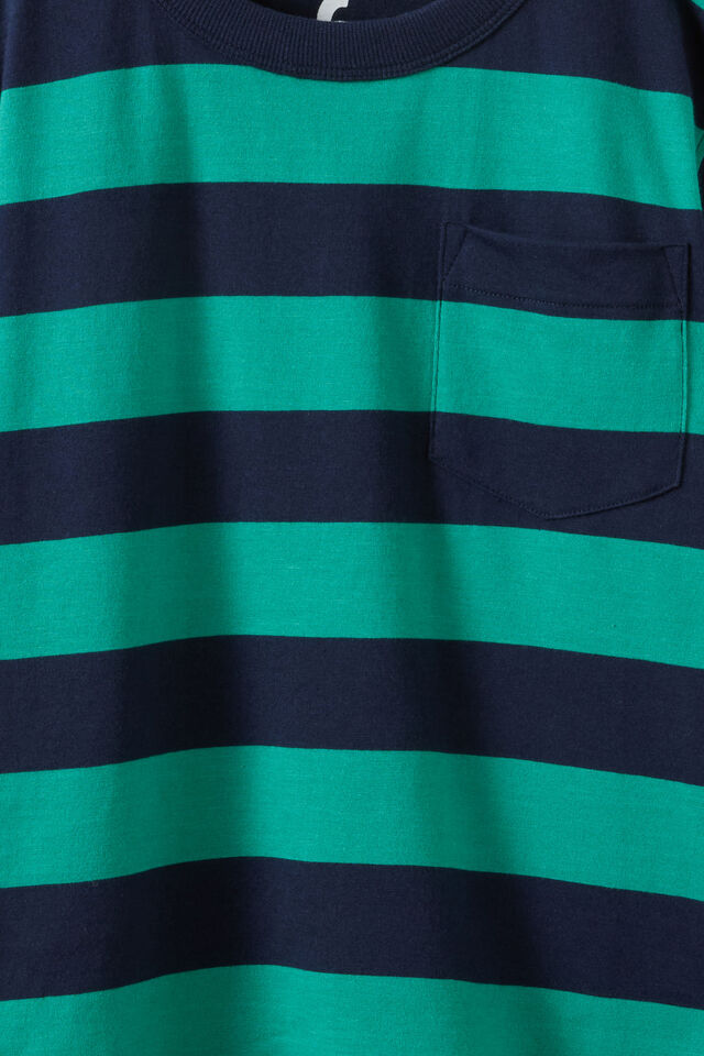 Essentials Short Sleeve Tee, SQUID INK/ ENGLISH IVY STRIPE