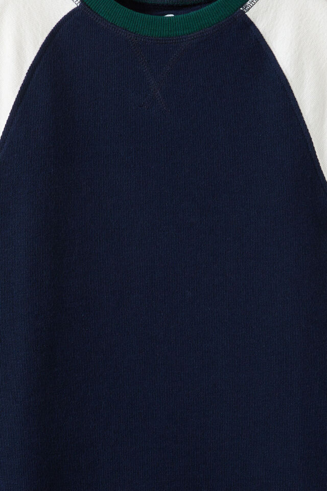 Noah Raglan Long Sleeve, SQUID INK/VANILLA/WINTER JADE