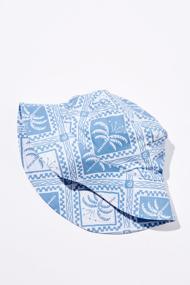 Swim Bucket Hat, DUSK BLUE/TILE PALM
