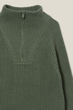 Blakely Quarter Zip Knit, SWAG GREEN - alternate image 2