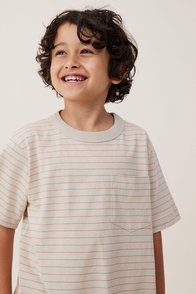 The Essential Short Sleeve Tee, RAINY DAY/CLAY PIGEON STRIPE