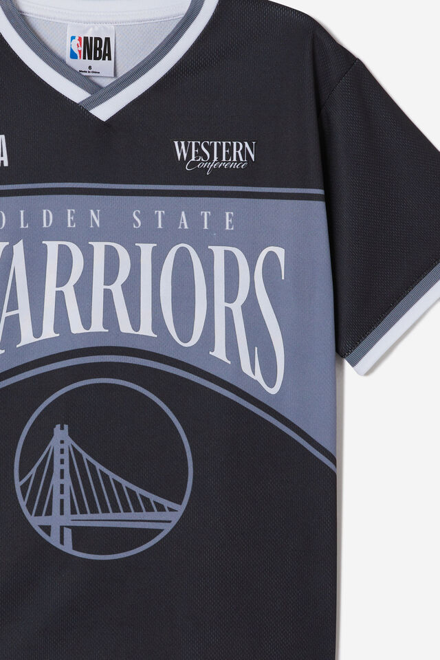 NBA Golden State Warriors Football Tee, LCN NBA BLACK/GOLDEN STATE WARRIORS