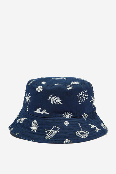 Chapéu - Kids Reversible Bucket Hat, BEACH CLUB/DUSK BLUE