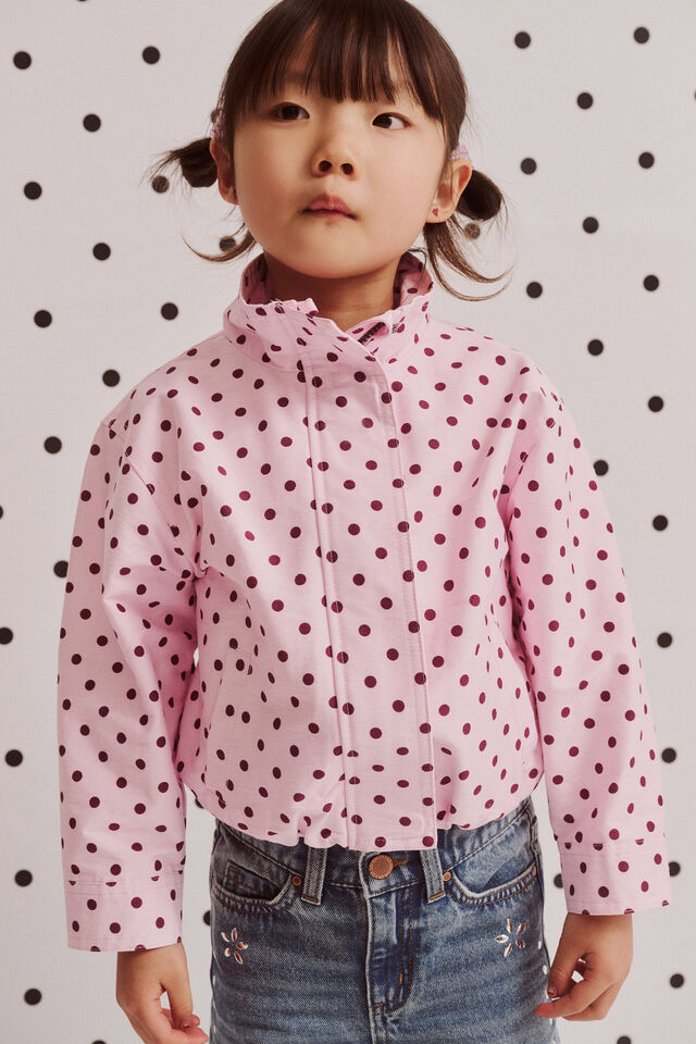 Funnel Neck Jacket, BALLET PINK/SPOT