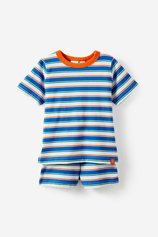 Dreamdrift Short Sleeve Pj Set, TAYLOR STRIPE HARBOUR BLUE/VANILLA