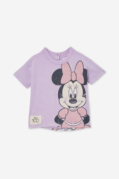 Andie Drop Shoulder Tee Lcn, LCN DIS LILAC DROP/MINNIE MOUSE