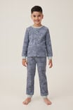 Finley Long Sleeve Pyjama Set, STEEL/SKETCHY OUTLINE DINO - alternate image 2