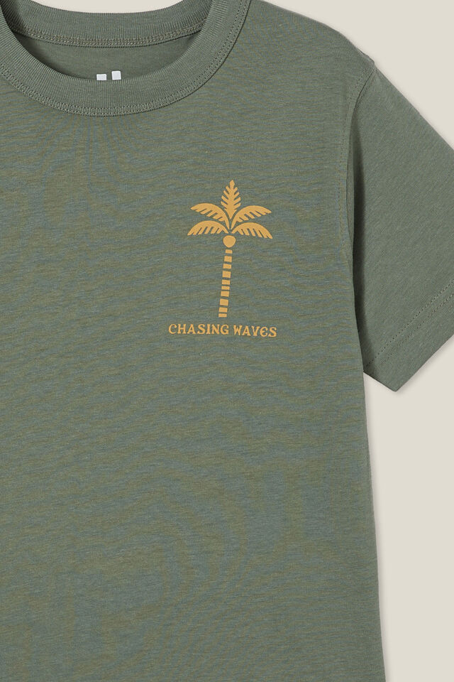 Jonny Short Sleeve Graphic Print Tee, SWAG GREEN/CHASING WAVES