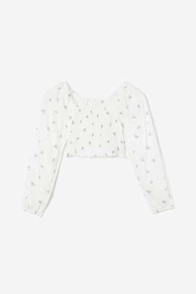 Lila Long Sleeve Top, VANILLA/MANDY MIMI FLORAL