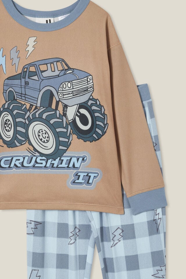 Chuck Long Sleeve Pyjama Set, TAUPY BROWN/CRUSHIN  IT