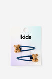 Kids Multi Pack Snap Hair Clips, SQUID INK/BEARS - example image 2