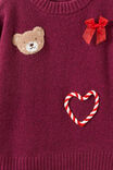 Soft Knit Sweater, BERRY JAM/CHRISTMAS - example image 2
