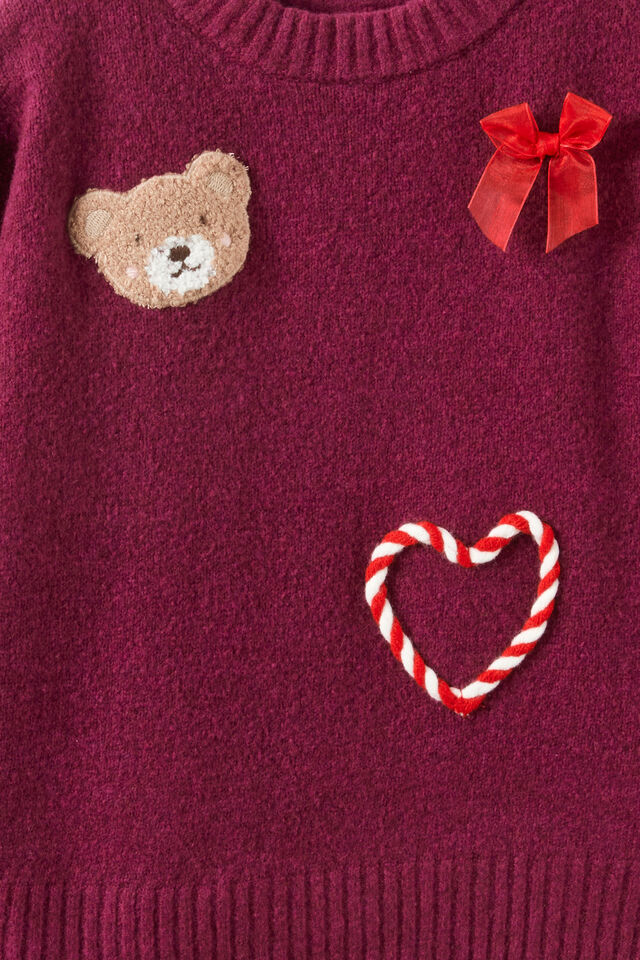 Soft Knit Sweater, BERRY JAM/CHRISTMAS