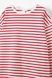 Piper Long Sleeve Tee, VARSITY RED/VANILLA STRIPE - alternate image 2