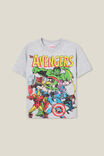 Camiseta - The Avengers License Drop Shoulder Short Sleeve Tee, LCN MAR FOG GREY MARLE/THE AVENGERS - vista alternativa 1