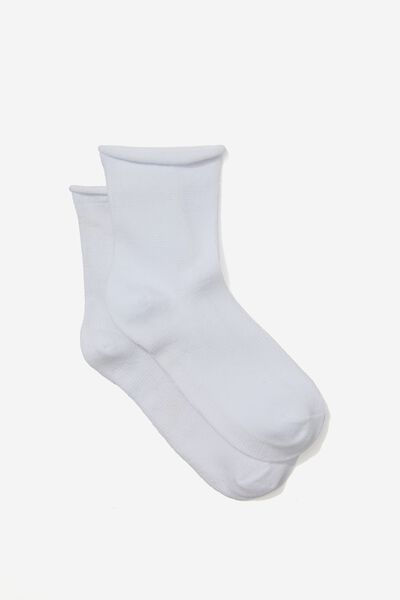 Single Pack Crew Socks, WHITE