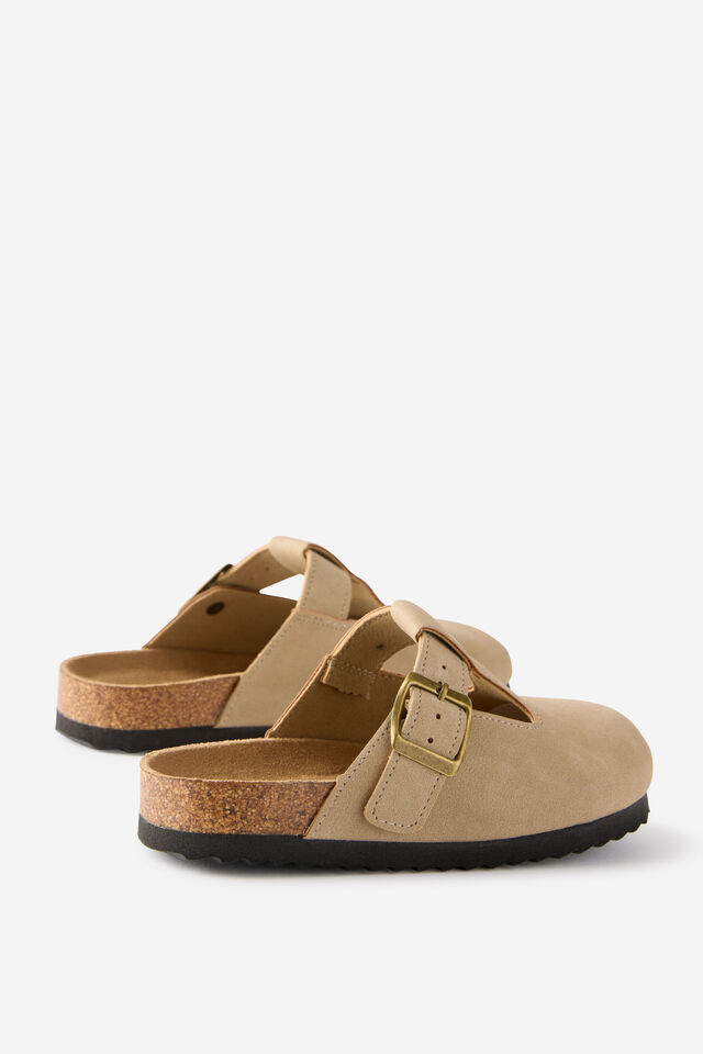 Kids T-Bar Buckle Slide, TAUPE