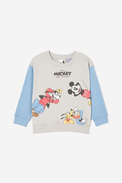 License Felix Fleece Crew Neck, LCN DIS WINTER GREY & DUSTY BLUE/MICKEY BFF