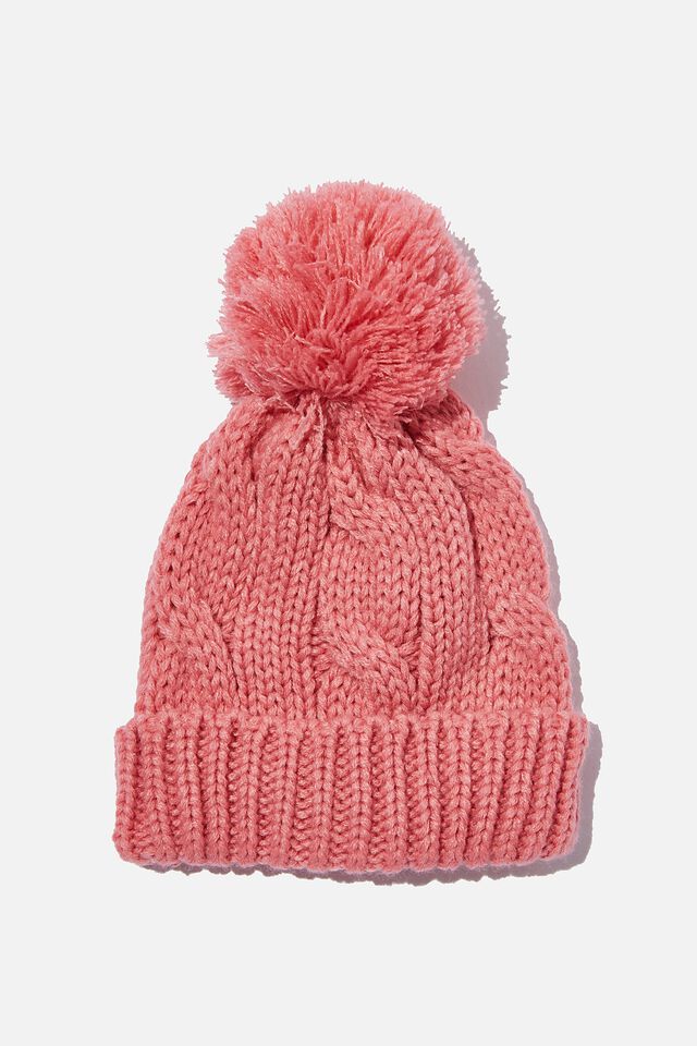 Baby Winter Knit Beanie, CORAL DREAMS
