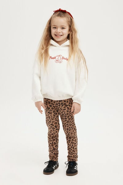 Maya Fleece Legging, TAUPY BROWN/LEOPARD