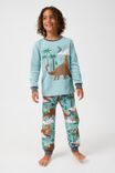 Winston Long Sleeve Pyjama Set, RUSTY AQUA/DINO VOLCANOES - alternate image 2