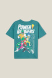 Power Rangers License Drop Shoulder Short Sleeve Tee, LCN HAS TURTLE GREEN/POWER RANGERS - alternate image 3