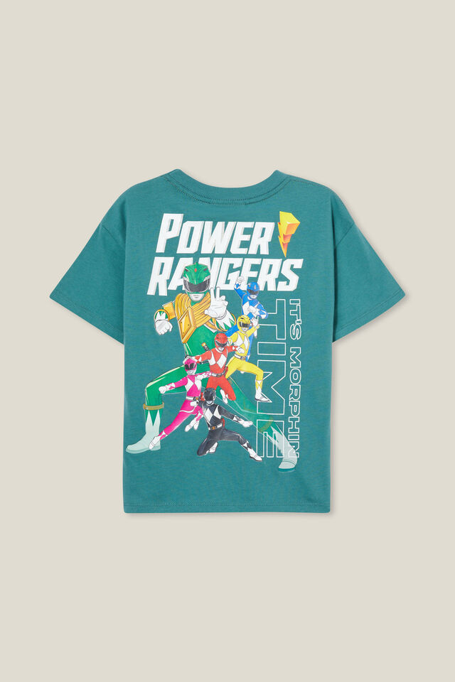 Power Rangers License Drop Shoulder Short Sleeve Tee, LCN HAS TURTLE GREEN/POWER RANGERS
