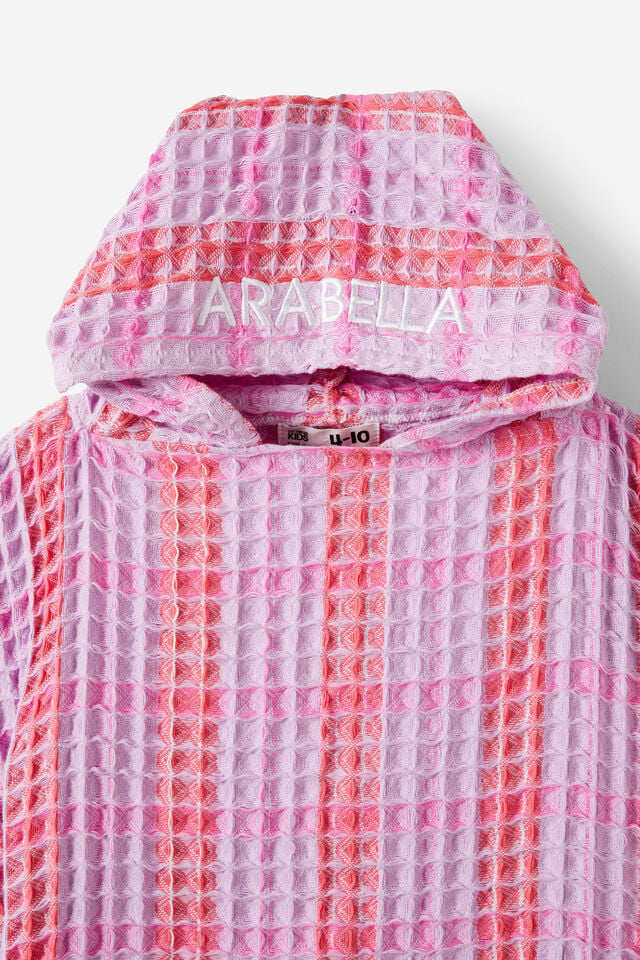 Kids Hooded Towel - Personalised, LILAC DROP/CHECK WAFFLE