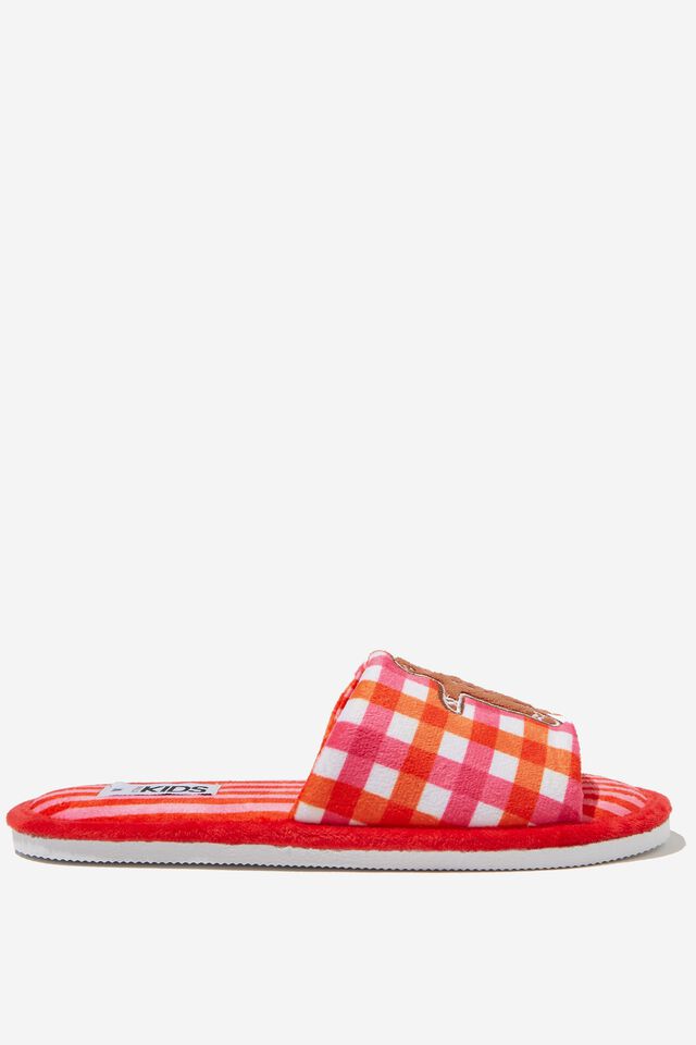 Adults Novelty Slippers, GINGERBREAD CHECK