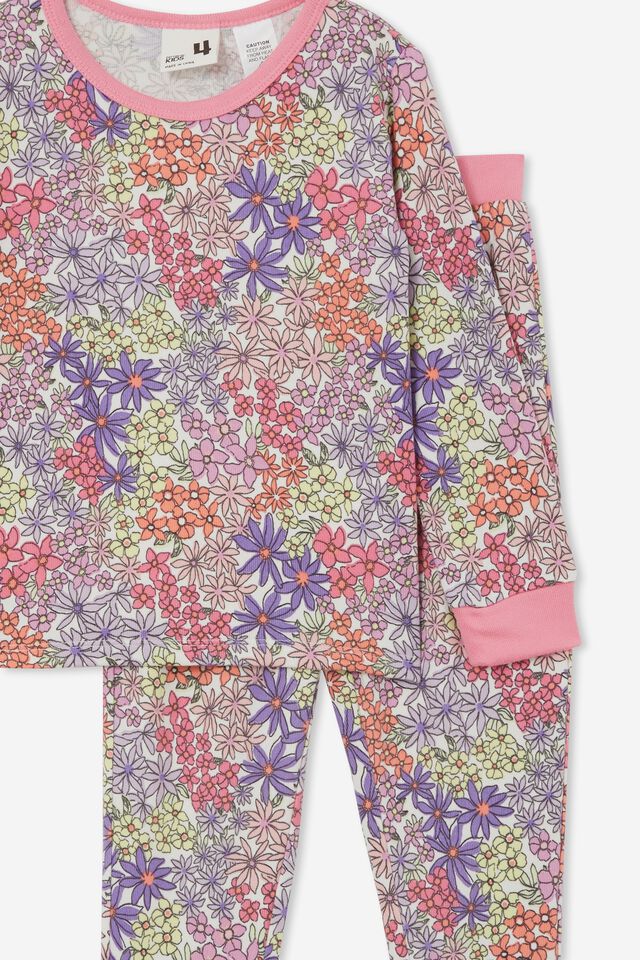 Cady Super Soft Long Sleeve Pyjama Set, VANILLA/ITTY BITTY FLORAL