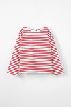 Piper Long Sleeve Tee, VARSITY RED/VANILLA STRIPE - alternate image 1