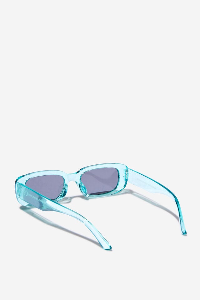 Kids Rachel Rectangle Sunglasses, BARBER BLUE/SMOKEY