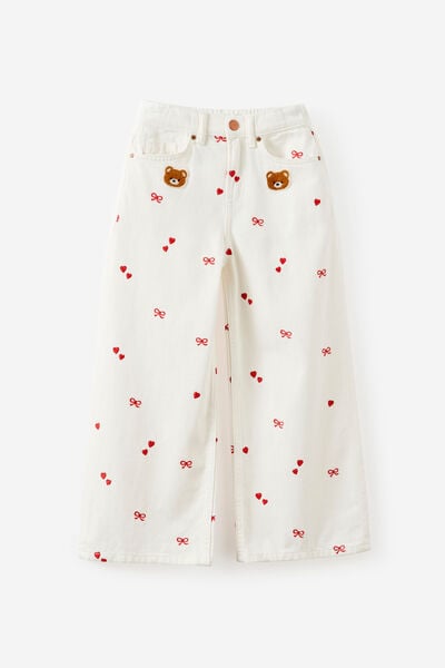 Super Wide Leg Denim Jean, HAYMAN ECRU/BEARS