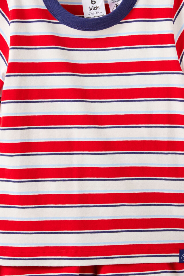 Dreamdrift Short Sleeve Pj Set, TAYLOR STRIPE/VARSITY RED/VANILLA