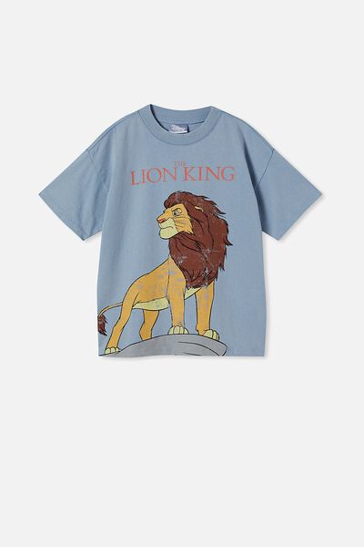 License Drop Shoulder Short Sleeve Tee, LCN DIS DUSTY BLUE /LION KING