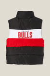 License Longline Puffer Vest, LCN NBA BLACK/CHICAGO BULLS - alternate image 3