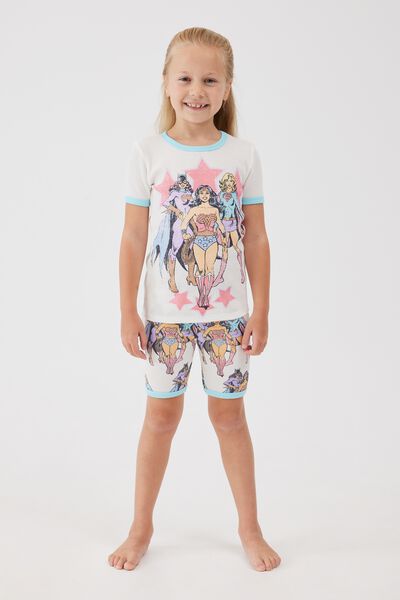 Ellie Short Sleeve Pyjama Set Licensed, LCN WB VANILLA/GIRL POWER