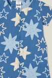 The Billie Short Sleeve Zip Romper, PETTY BLUE/SKETCHY STARS - alternate image 2