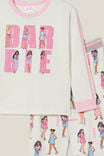 Pijamas - Barbie Ava Long Sleeve Pyjama Set, LCN MAT VANILLA/BARBIE PARTY - vista alternativa 2