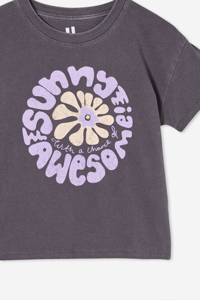 Camiseta - Poppy Short Sleeve Print Tee, RABBIT GREY/CHANCE OF AWESOME