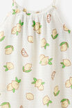 Hazel Scalloped Sleeveless Dress, VANILLA/LEMONS - example image 2
