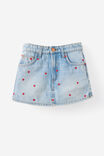 Alayna Aline Denim Skort, AIRLIE LIGHT BLUE/HEART EMBROIDERY - example image 2