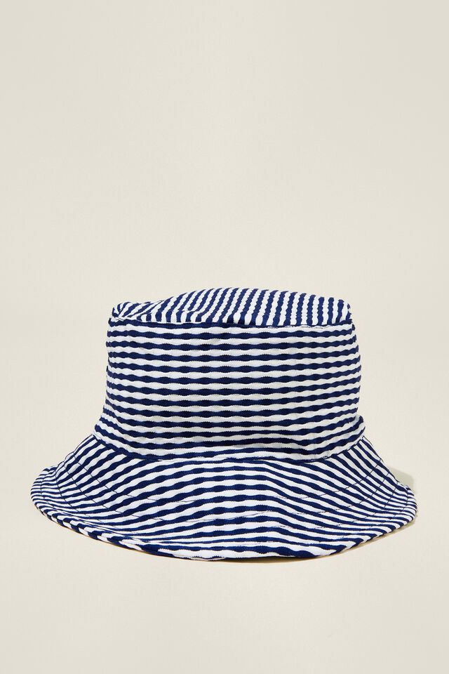 Swim Bucket Hat, STRIPE/IN THE NAVY