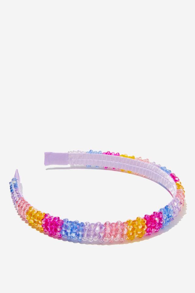 Luxe Headband, BRIGHT RAINBOW SPARKLES