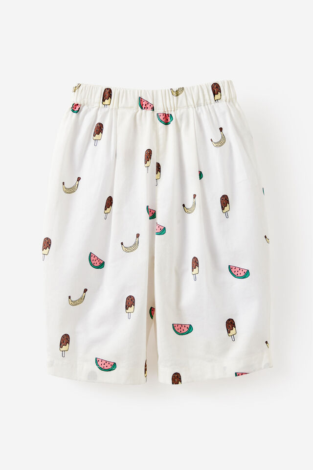 Baby Woven Barrel Pant, VANILLA/TINY JOYS