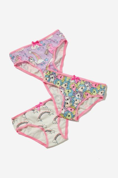 3 Pack Girls Underwear Licensed, LCN HAS LILAC DROP/MY LITTLE PONY SUNSHINE