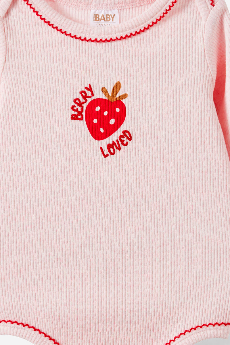 Cotton On Kids Organic Pointelle Long Sleeve Bubbysuit