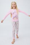 Florence Long Sleeve Pyjama Set, CALI PINK RETRO FLORAL UNICORN - alternate image 1