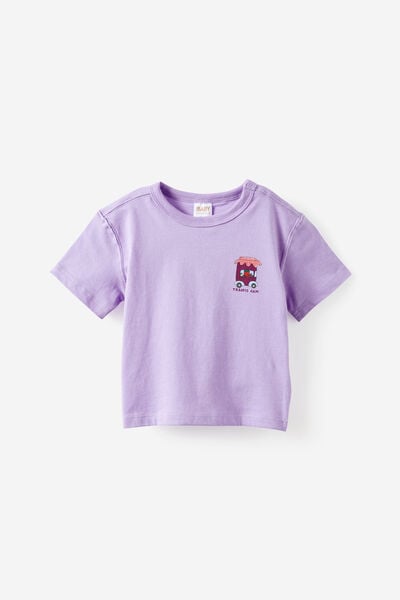 Baby Essential Short Sleeve Graphic Tee, PURPLE HUE/TRAFFIC JAM